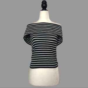 ❤️ XS ❤️ NWT Anthro Striped Black And White Sleeveless Off The Shoulder